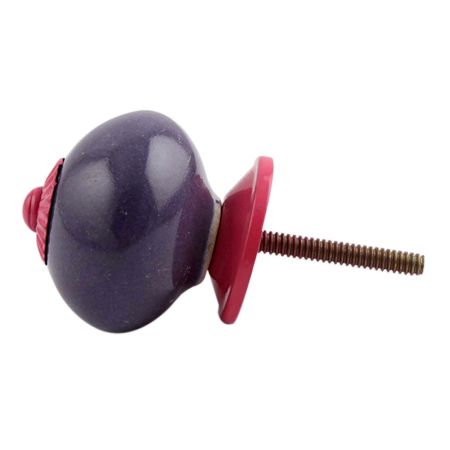 Purple Round Pink Fitting Ceramic Knob